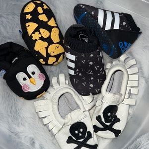 3 pairs of soft bottom baby shoes